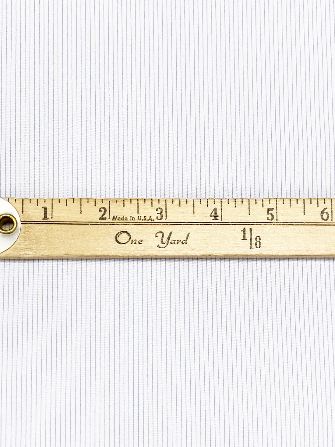 White/Light Steel Blue 100% Cotton Vertical Pinstripe Weave Shirting 62W