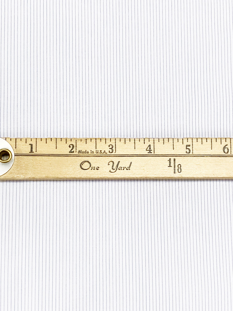 White/Light Steel Blue 100% Cotton Vertical Pinstripe Weave Shirting 62W