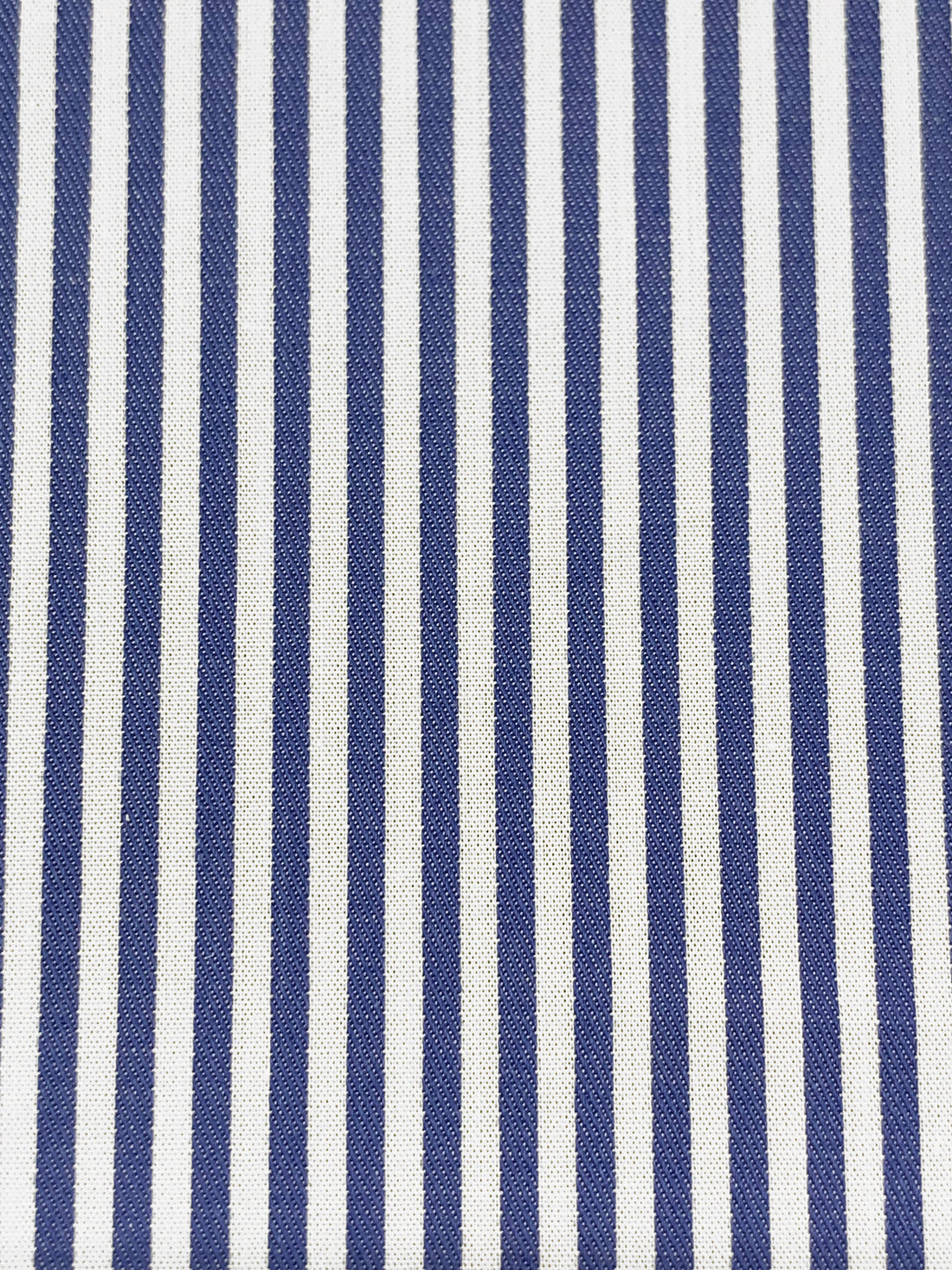 Dark Cerulean Blue/White 100% Cotton Vertical Stripe Weave Shirting 58W
