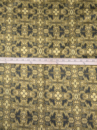 Willow Tea/Midnight Navy/Ecru/Multi 100% Cotton Geometric Print Sateen Shirting 56W