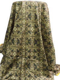 Willow Tea/Midnight Navy/Ecru/Multi 100% Cotton Geometric Print Sateen Shirting 56W