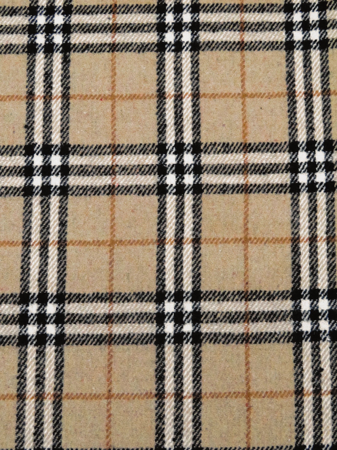 Light French Beige/Black/White/Multi Wool/Polyester Plaid Weave Coating 59W