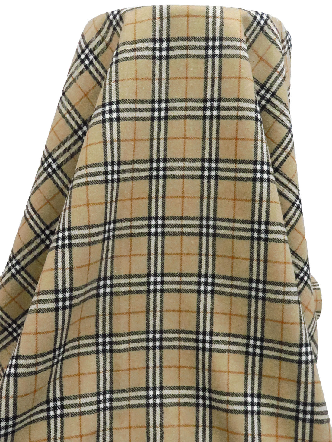 Light French Beige/Black/White/Multi Wool/Polyester Plaid Weave Coating 59W