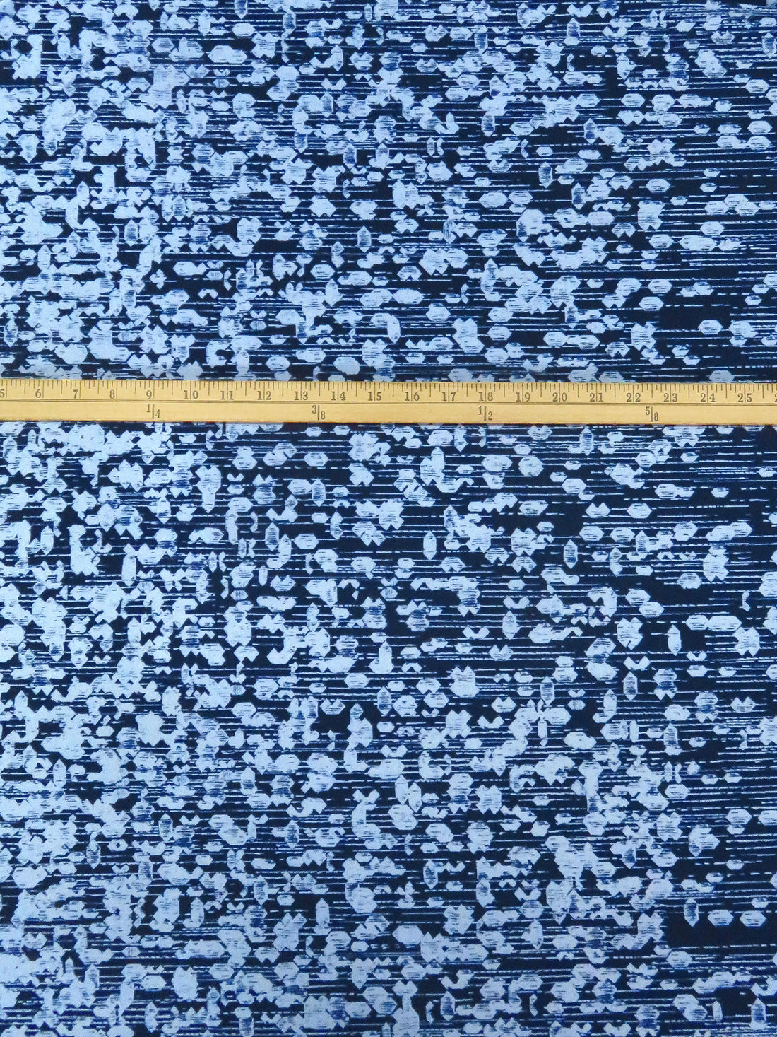 Light Cobalt Blue/Oxford Blue Polyester/Lycra Single Border Abstract Streak Print ITY Knit - NY Designer - 59W