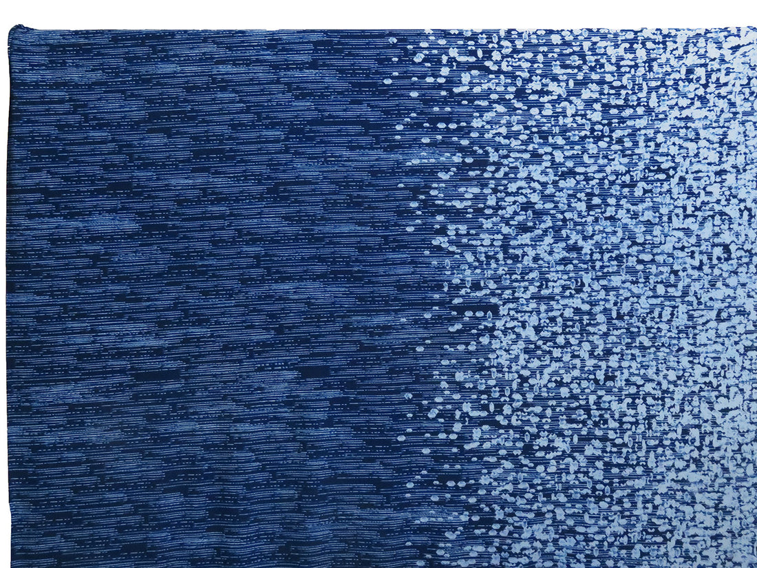 Light Cobalt Blue/Oxford Blue Polyester/Lycra Single Border Abstract Streak Print ITY Knit - NY Designer - 59W