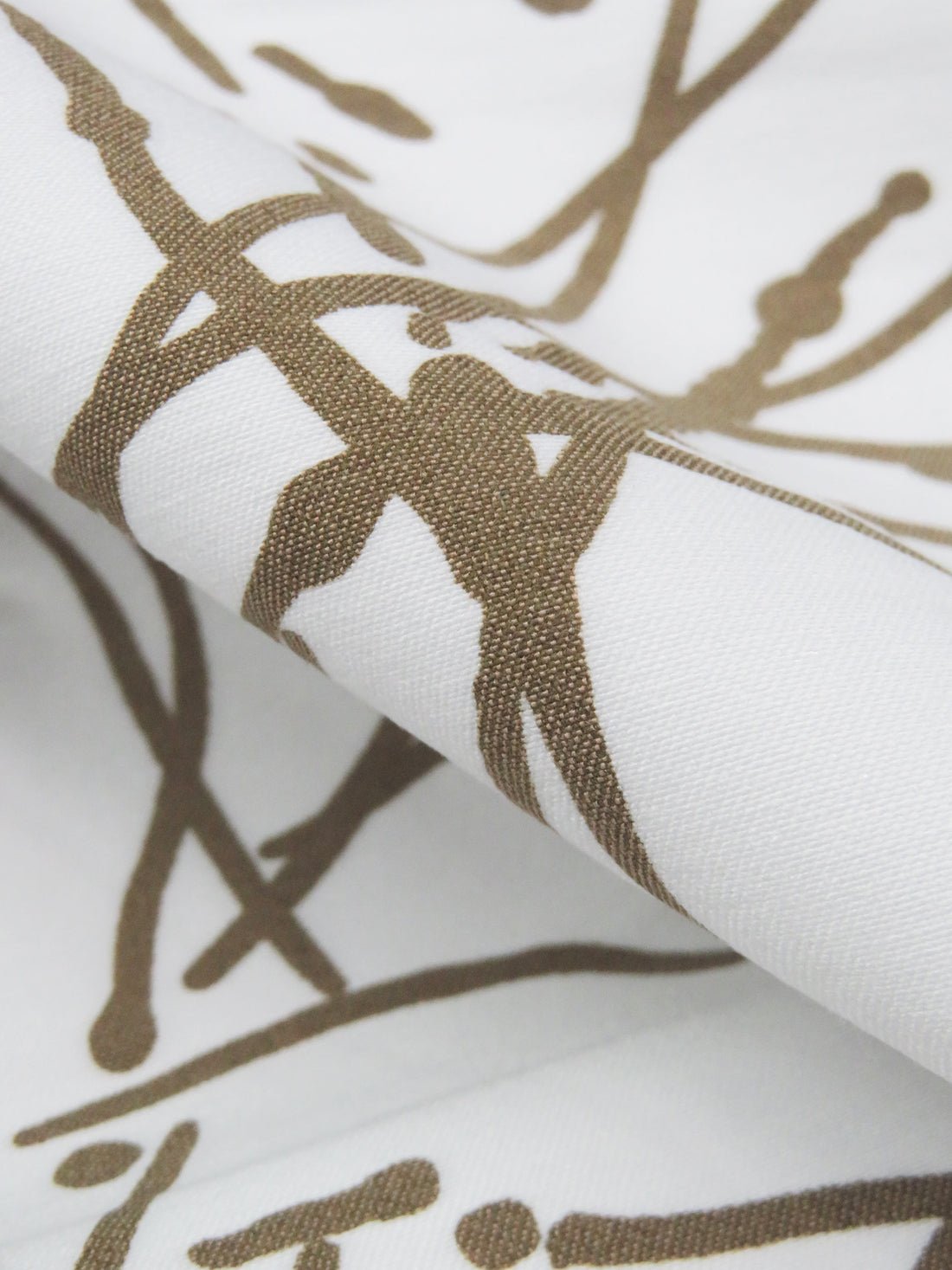 White/Woodland Brown Rayon/Nylon/Lycra Abstract Bursts Print Stretch Bengaline Suiting - NY Designer - 60W