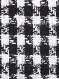 Black/White Polyester/Metallic Plaid Boucle Suiting - NY Designer - 58W