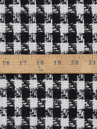 Black/White Polyester/Metallic Plaid Boucle Suiting - NY Designer - 58W