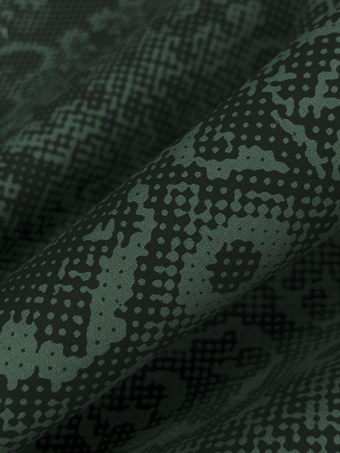 Dark Jungle Green/Rocky Gray 100% Cotton Broken Ornate Print Lawn 58W