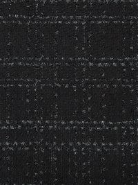 Cauldron Black Polyester/Metallic Plaid Boucle Suiting - NY Designer - 58W