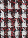 Black/Crimson/White Polyester/Metallic Plaid Boucle Suiting - NY Designer - 58W