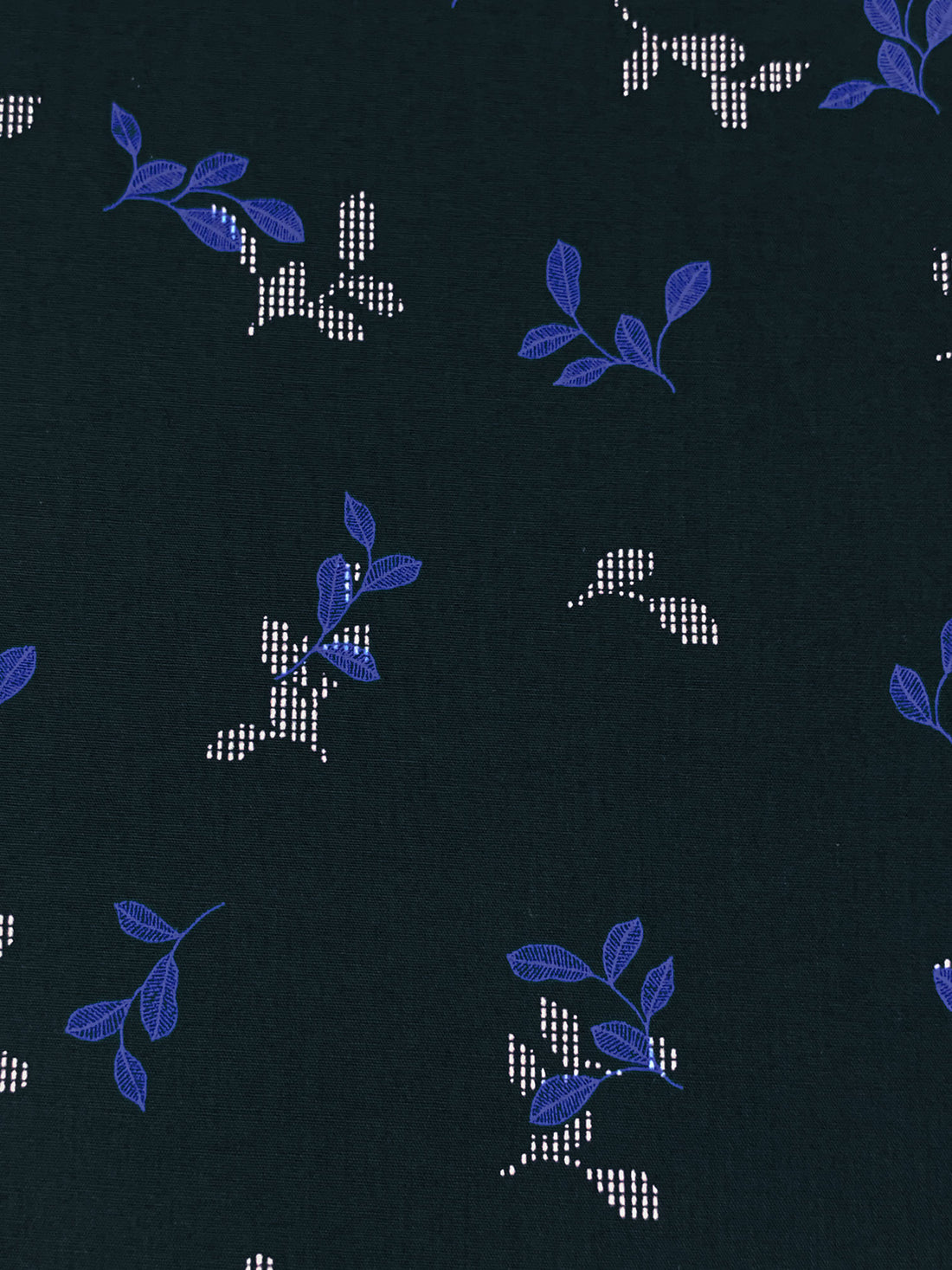 Muted Midnight Navy/White/Lapis Blue 100% Cotton Floral Print Lawn 58W