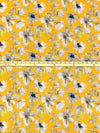 Saffron/Silver/Midnight Navy/Multi 100% Cotton Watercolor Floral Print Voile 56W