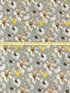 Iron Gray/Mustard/Lavender/Multi 100% Cotton Watercolor Floral Print Voile 56W