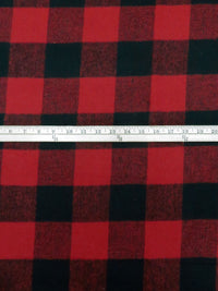 Dark Red/Black Wool/Polyester Plaid Weave Twill Coating 60W