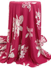 Cherry Plum Pink/Off-White Polyester/Lycra Floral Print ITY Knit 58W