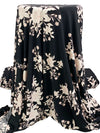 Black/Rosewood/Off-White Polyester/Lycra Floral Print ITY Knit 56W