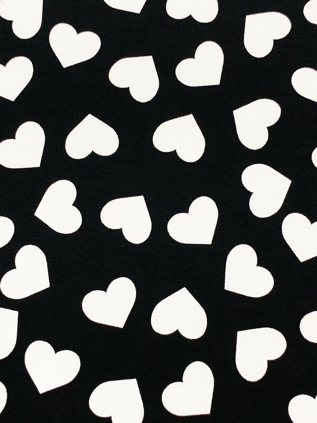 Black/White Polyester/Lycra Hearts Print ITY Knit 56W