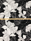 White/Black Polyester/Lycra Large Sketch Floral Print ITY Knit 56W