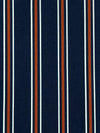 Navy Blue/Copper Rust/White Polyester/Lycra Vertical Stripe Print ITY Knit 60W