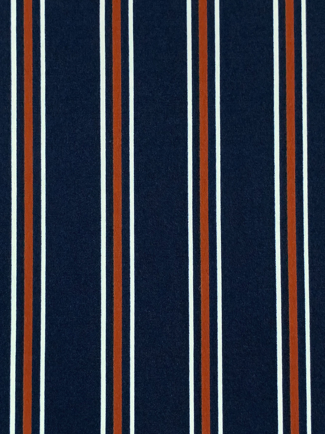 Navy Blue/Copper Rust/White Polyester/Lycra Vertical Stripe Print ITY Knit 60W