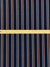 Navy Blue/Copper Rust/White Polyester/Lycra Vertical Stripe Print ITY Knit 60W