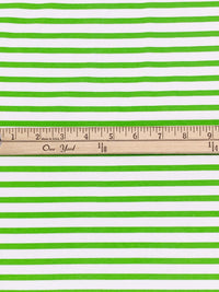 Apple Green/White Cotton/Lycra Horizontal Stripe Jersey Knit 60W