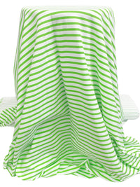 Apple Green/White Cotton/Lycra Horizontal Stripe Jersey Knit 60W