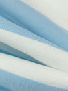 Pale Cerulean Blue/White Cotton/Lycra Horizontal Stripe Jersey Knit 60W