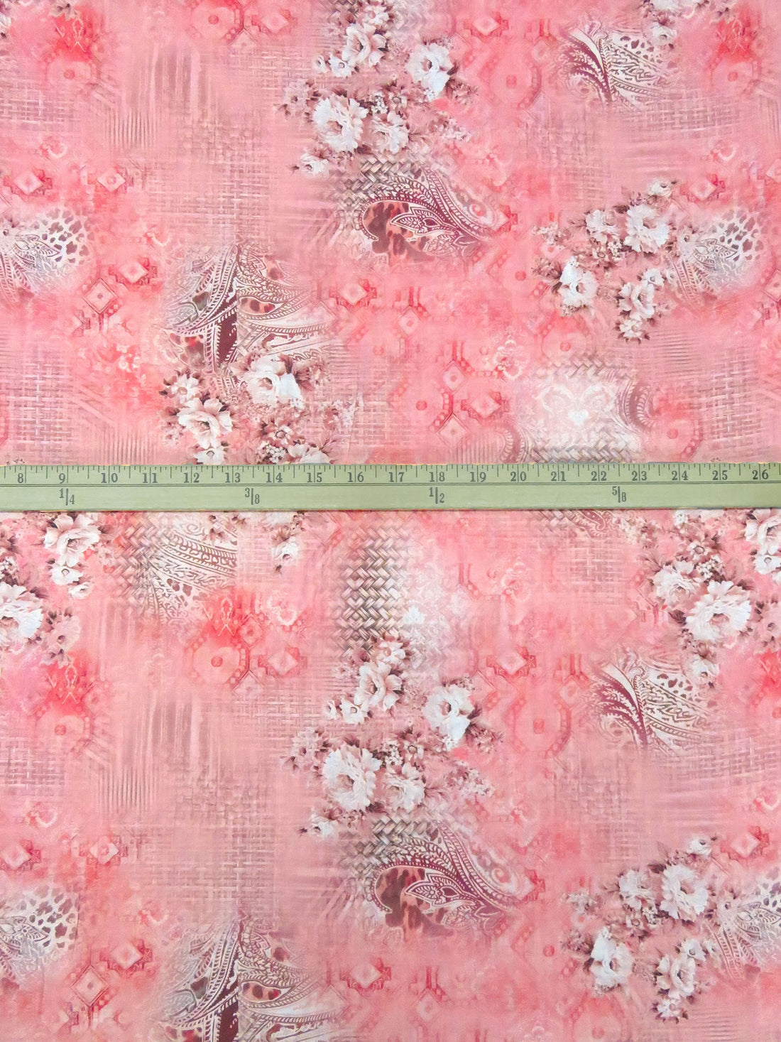 Soft Pink/Watermelon Pink/Mid Gray/Multi 100% Cotton Abstract & Floral Print Lawn 56W