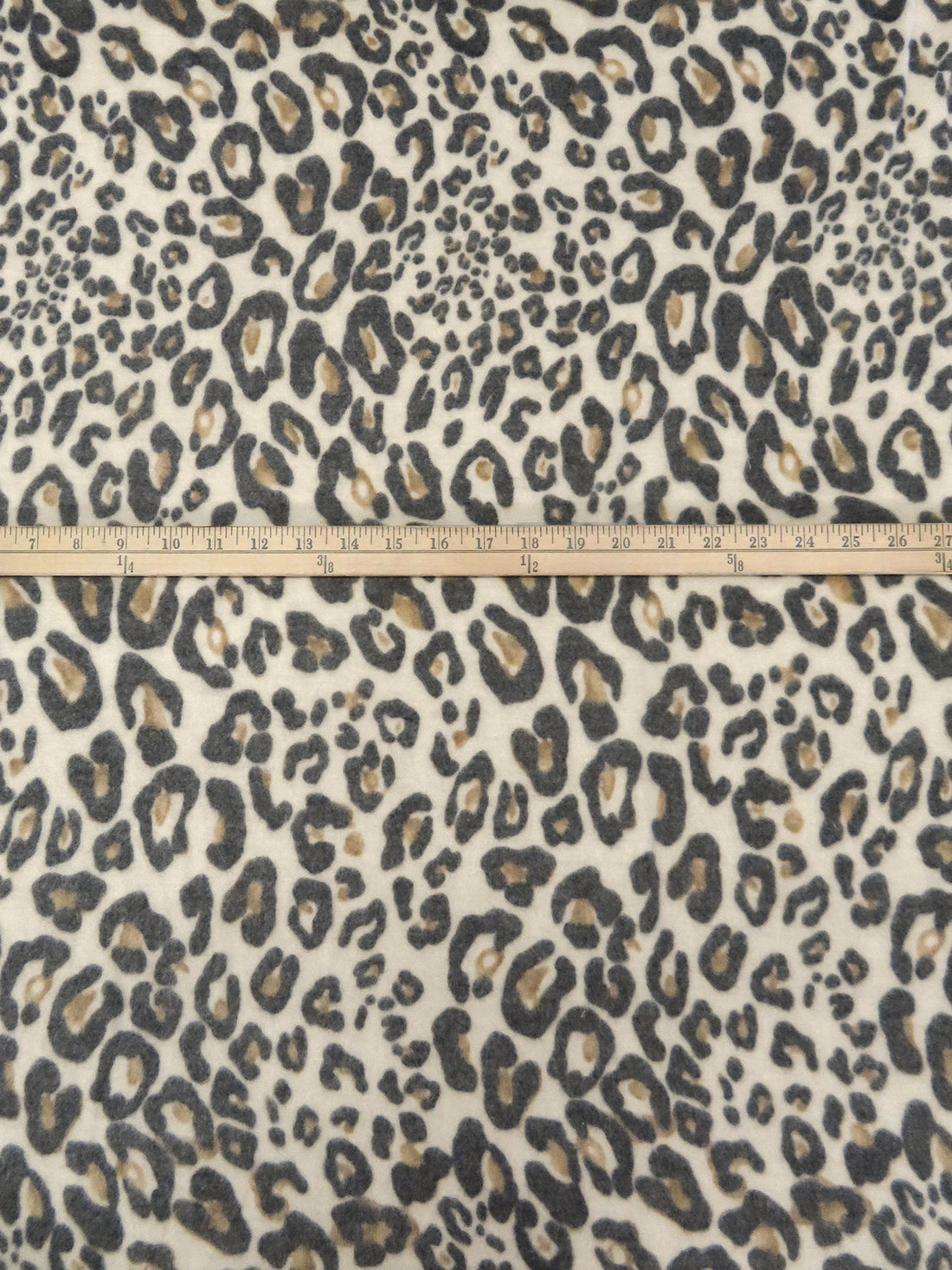 White/Charcoal/Fawn Polyester/Lycra Animal Print Brushed French Terry Knit 56W