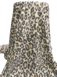 White/Charcoal/Fawn Polyester/Lycra Animal Print Brushed French Terry Knit 56W