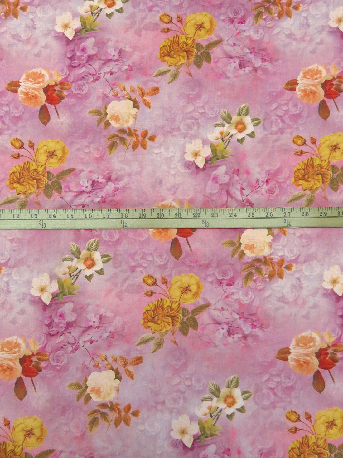 Charm Pink/White/Amber/Multi 100% Cotton Floral Print Lawn 58W