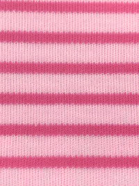 Fandango Pink/Cameo Pink Cotton/Polyester Horizontal Stripe Interlock Knit 62W