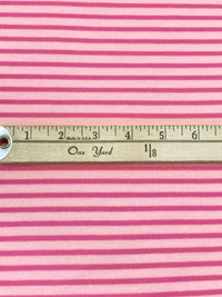 Fandango Pink/Cameo Pink Cotton/Polyester Horizontal Stripe Interlock Knit 62W