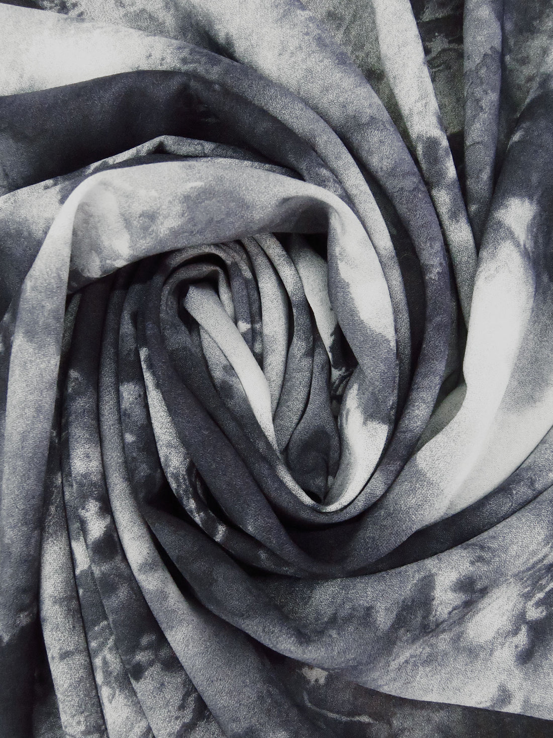 Smoke Gray/Pale Gray Polyester/Lycra Hazy Print Stretch Georgette - NY Designer - 58W