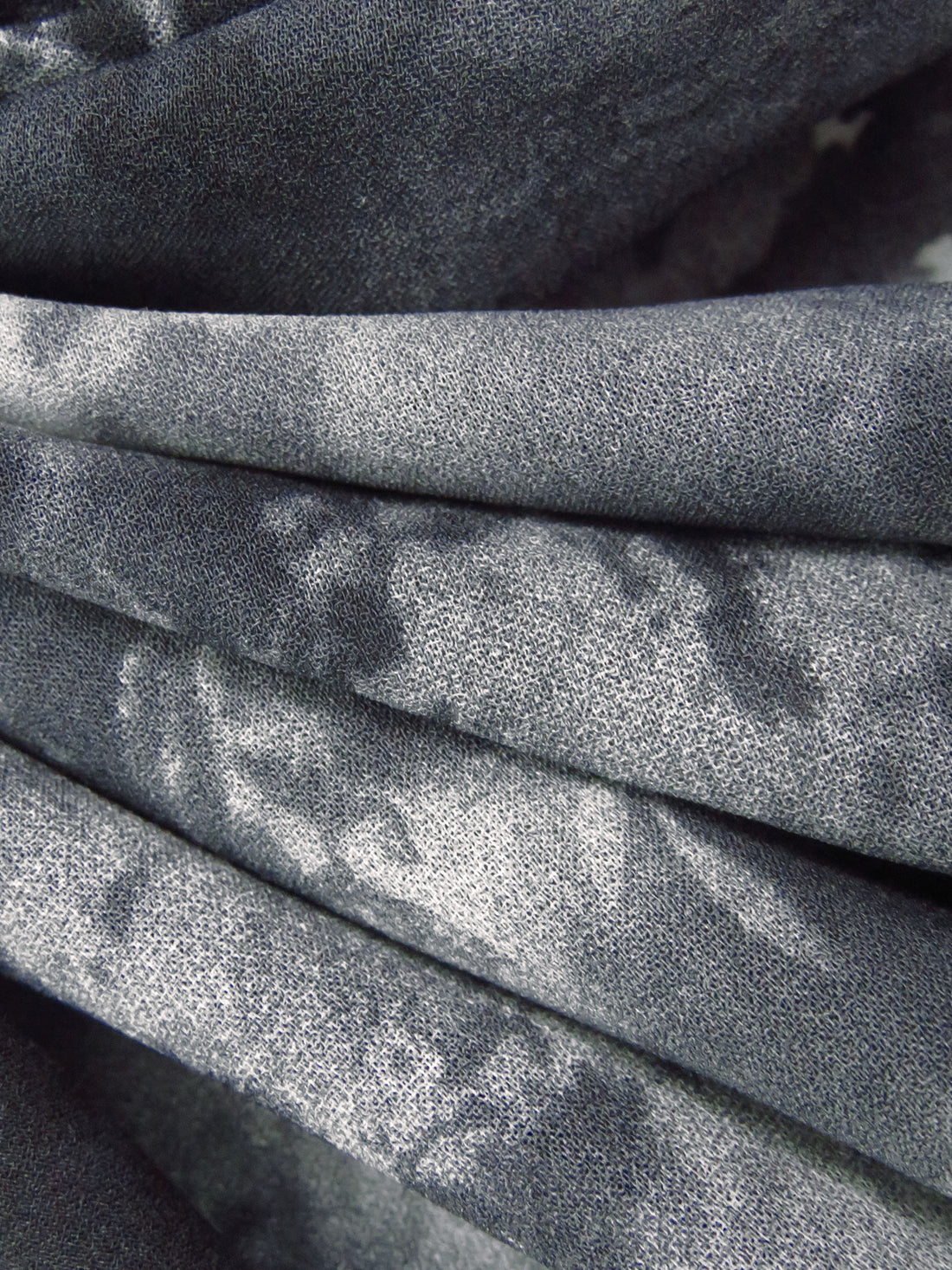 Smoke Gray/Pale Gray Polyester/Lycra Hazy Print Stretch Georgette - NY Designer - 58W