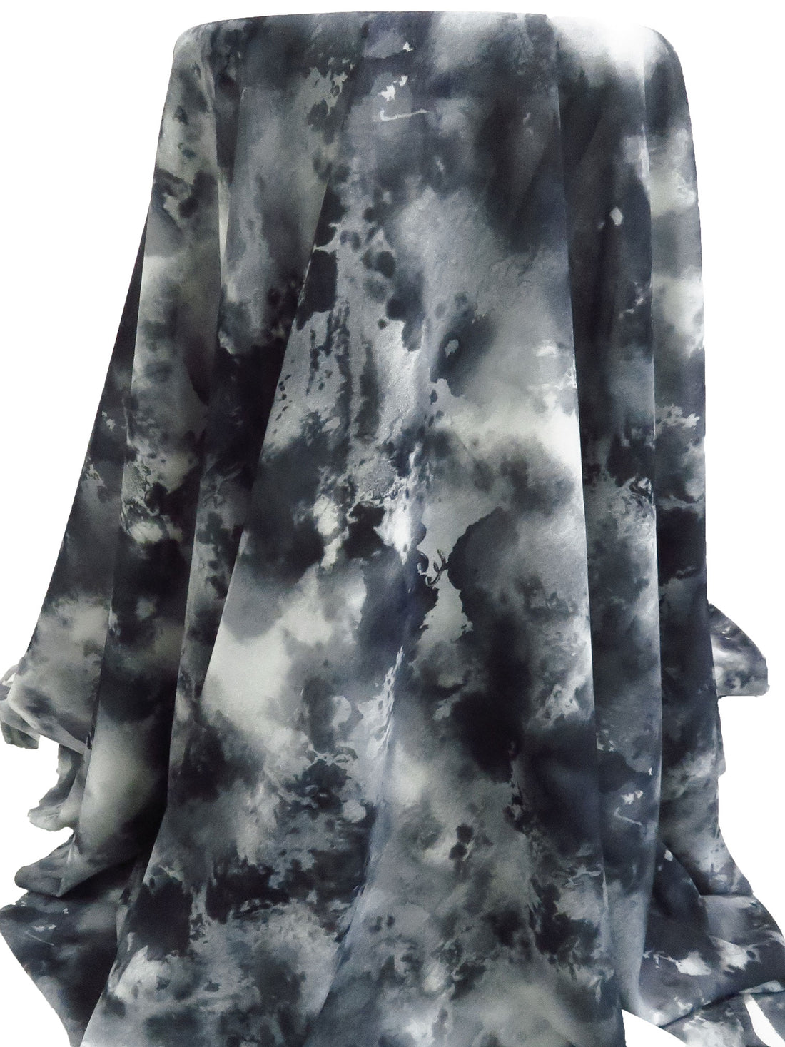 Smoke Gray/Pale Gray Polyester/Lycra Hazy Print Stretch Georgette - NY Designer - 58W