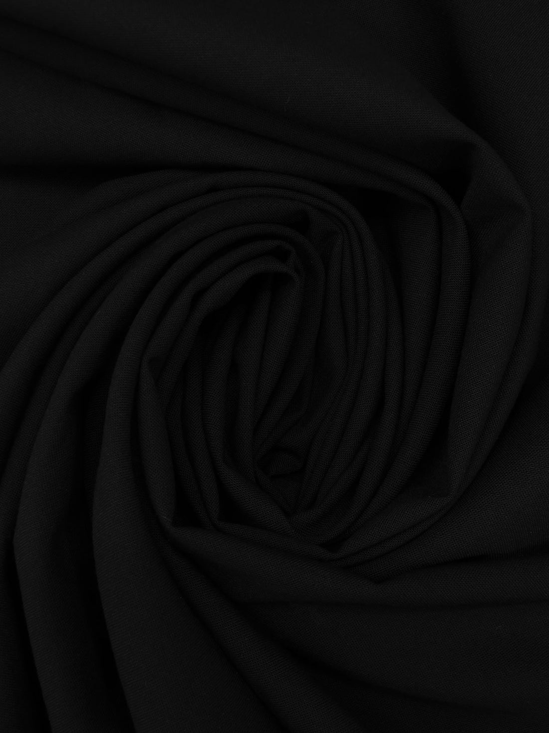 Black Wool/Polyester Blend Plainweave Suiting 58W