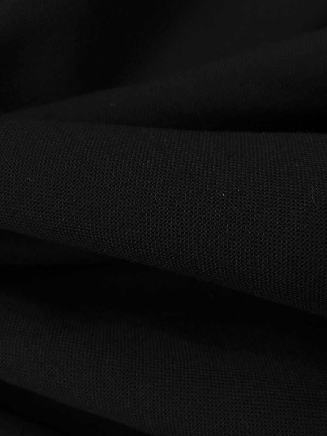Black Wool/Polyester Blend Plainweave Suiting 58W