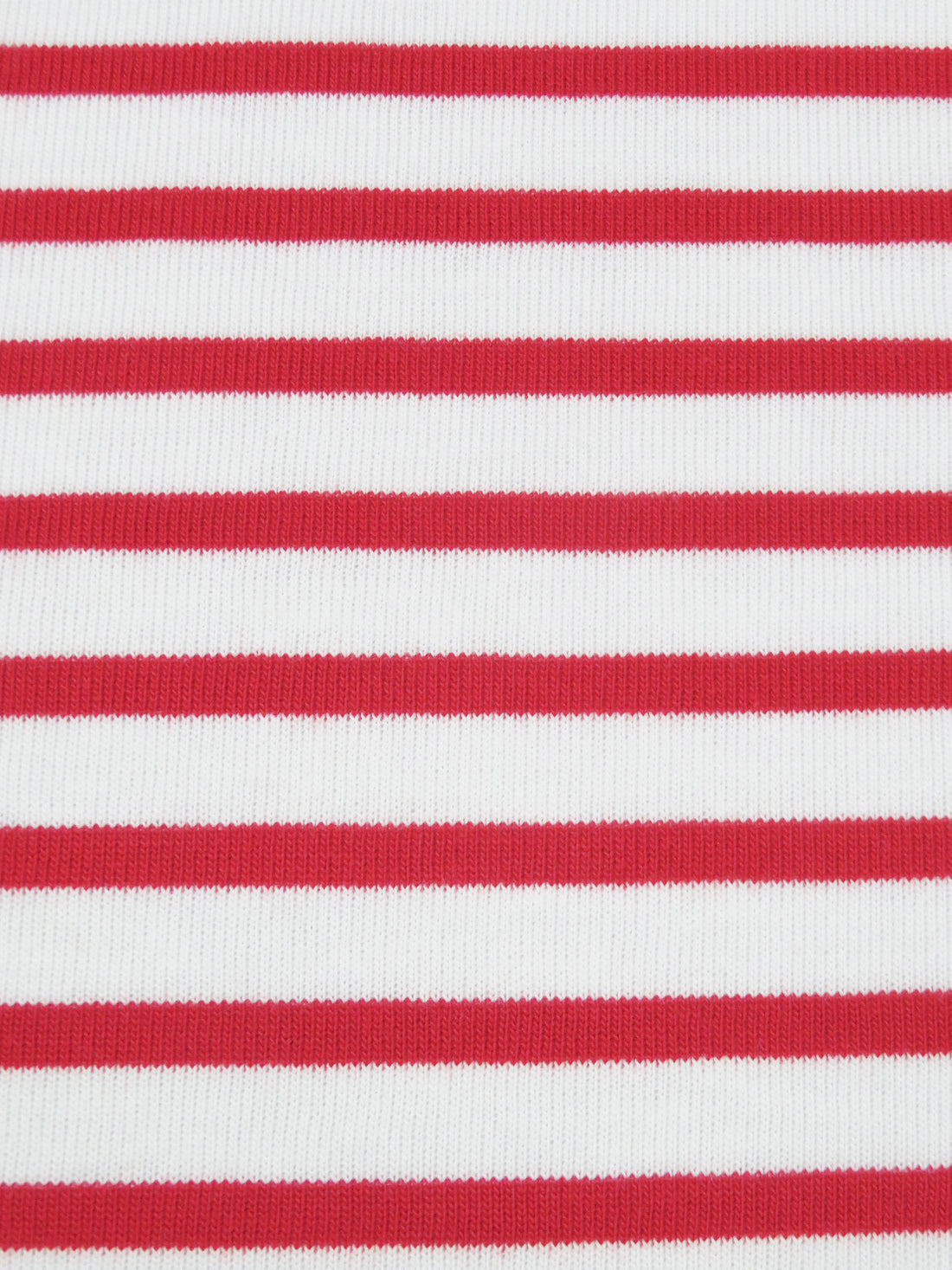 White/Apple Red Cotton/Polyester Yarn-Dyed Horizontal Stripe Jersey Knit 58W