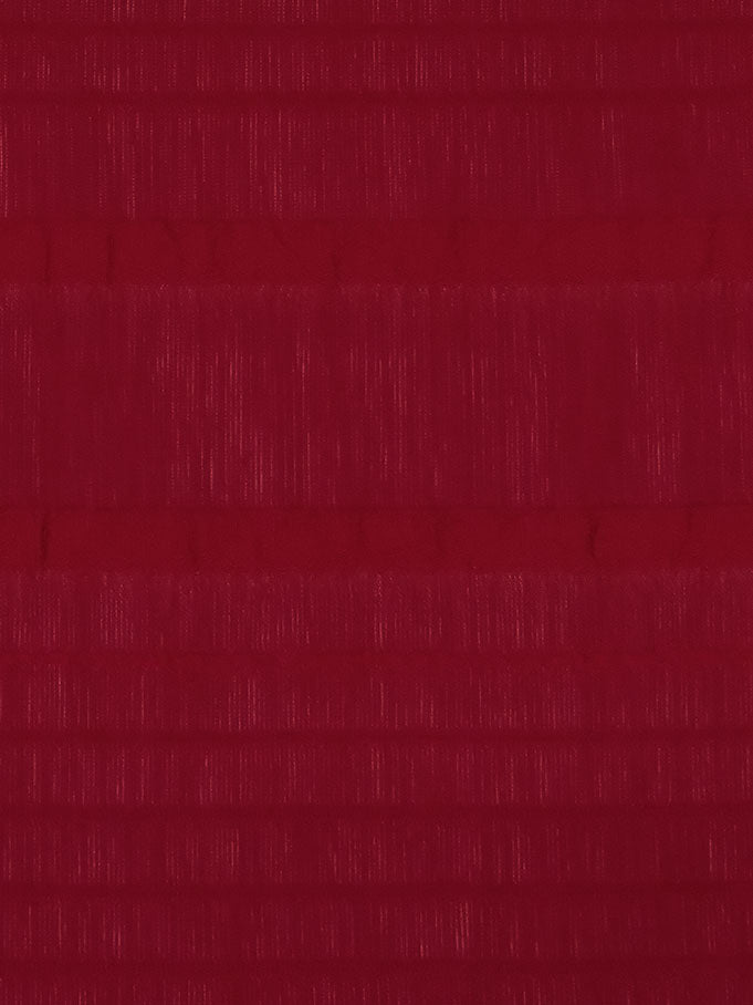 Lipstick Red 100% Polyester Horizontal Stripe Weave Crinkle Chiffon 58W