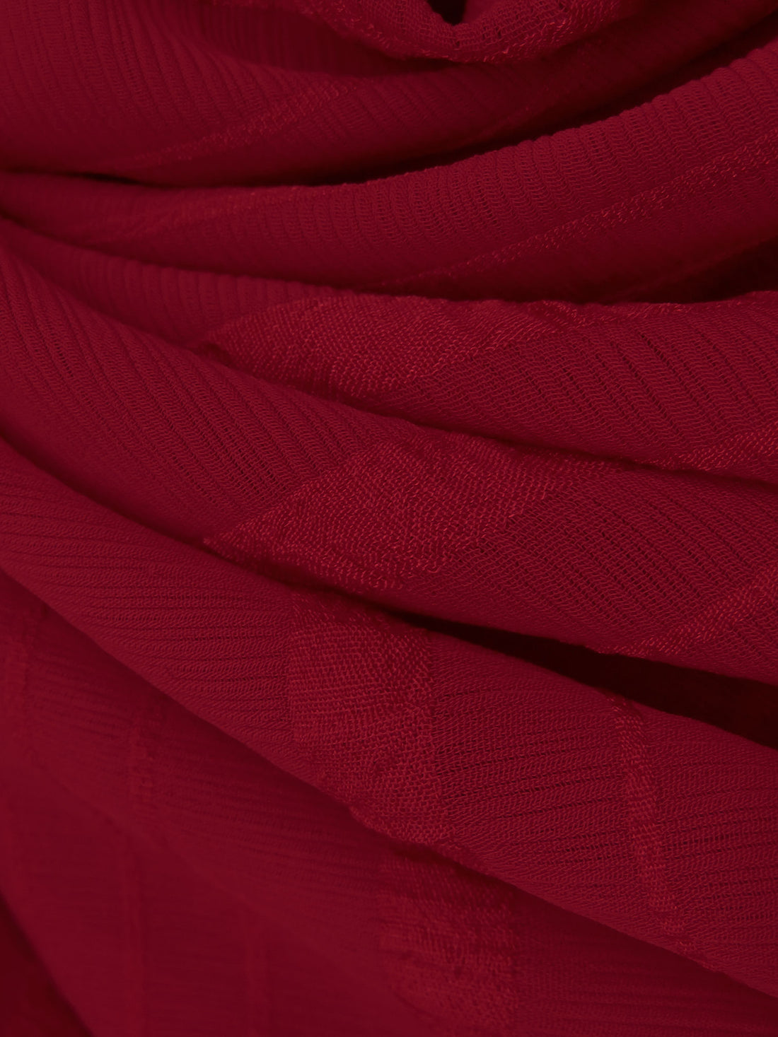 Lipstick Red 100% Polyester Horizontal Stripe Weave Crinkle Chiffon 58W