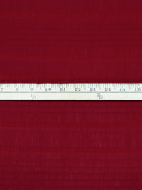 Lipstick Red 100% Polyester Horizontal Stripe Weave Crinkle Chiffon 58W