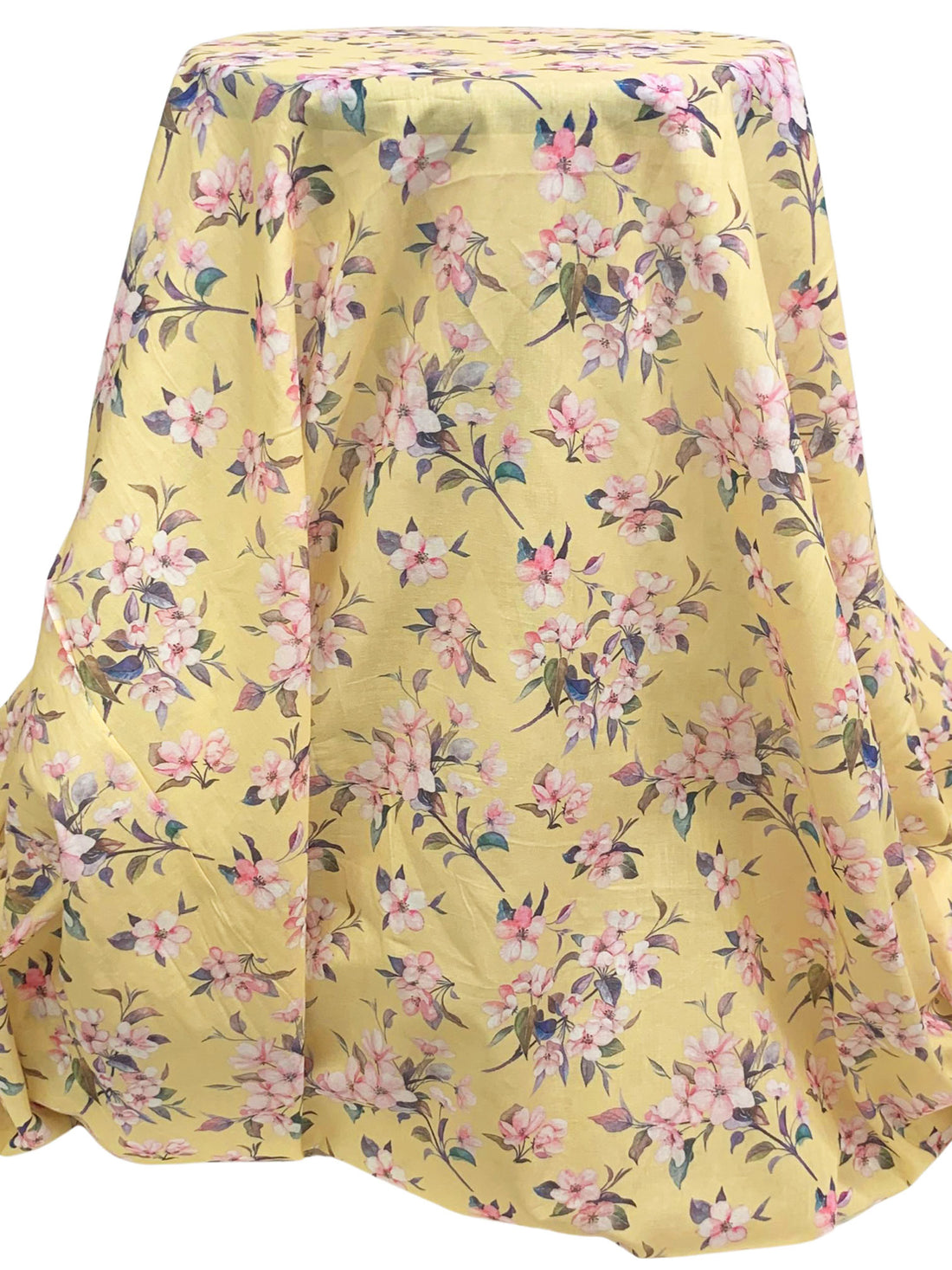 Flax Yellow/Champagne Pink/Raw Umber/Multi 100% Cotton Floral Print Lawn 58W