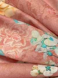 Copper Rose/Sunray/Turquoise Blue/Multi 100% Cotton Floral Print Lawn 57W