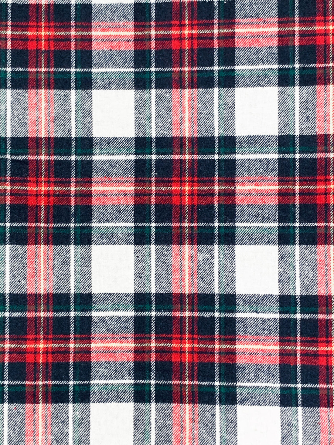 Dark Imperial Blue/White/Red 100% Cotton Plaid Flannel Shirting 58W