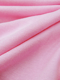 Carnation Pink 100% Cotton Fine Rib Knit 54W