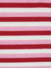 Apple Red/Carnation Pink/White Cotton/Polyester Yarn-Dyed Horizontal Stripe Interlock Knit 62W