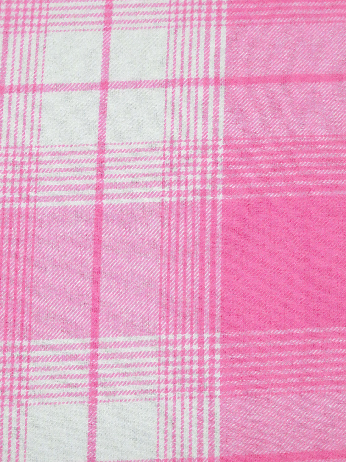 Persian Pink/Off-White 100% Cotton Plaid Weave Flannel Shirting 62W